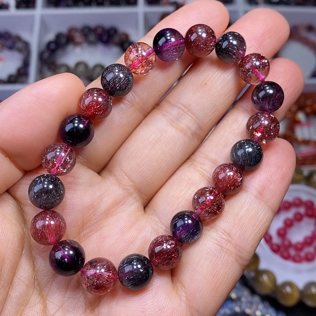 水晶未镶嵌手链黑加仑9.3