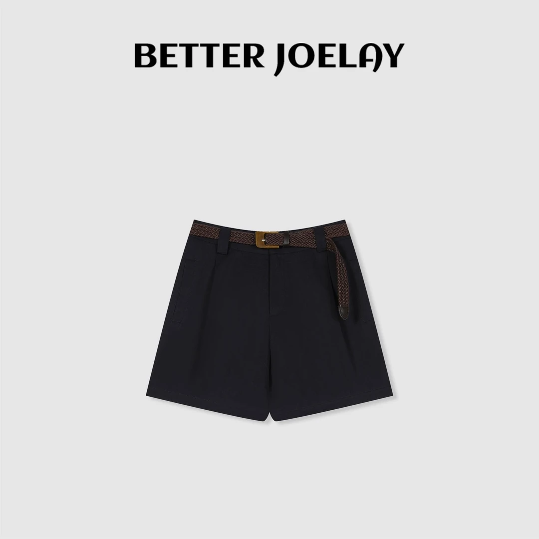 BETTER JOELAY -【束腰风尚】时尚针织短裤宽松居家简约休闲Z4725