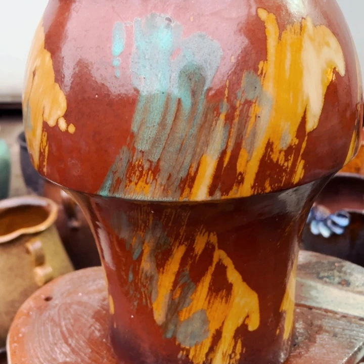 紫砂花盆高约32口约20