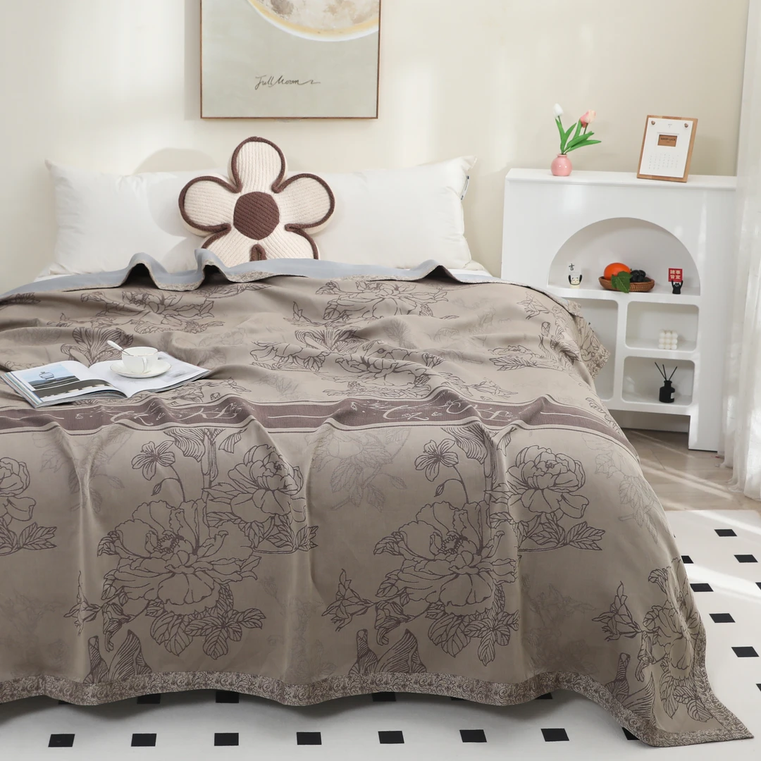 【韵香牡丹】240*250cm高定款轻奢波兰天丝纱布床悬毯