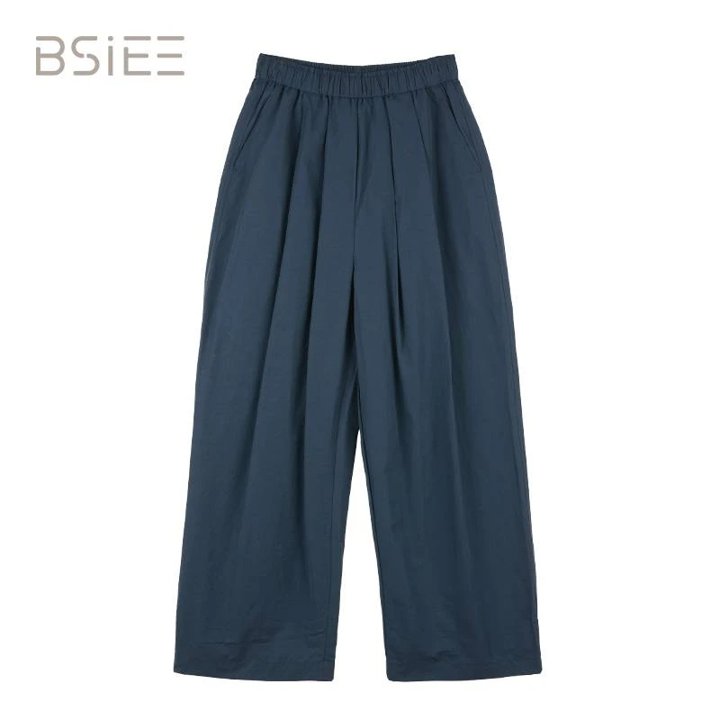 BSIEE/本涩运动感加绒阔腿裤时尚休闲百搭宽松舒适