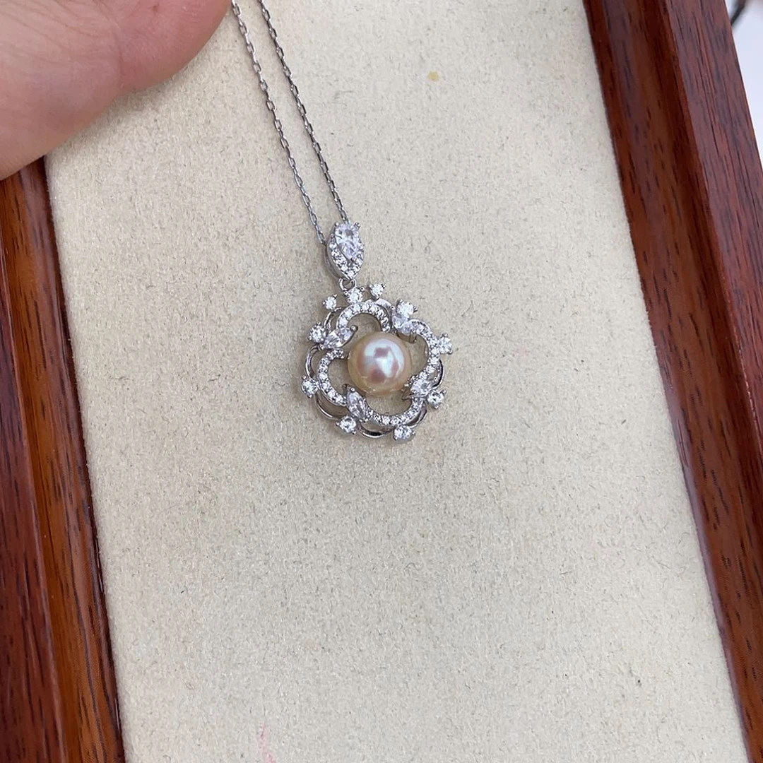 海水珍珠银S925镶嵌颈饰