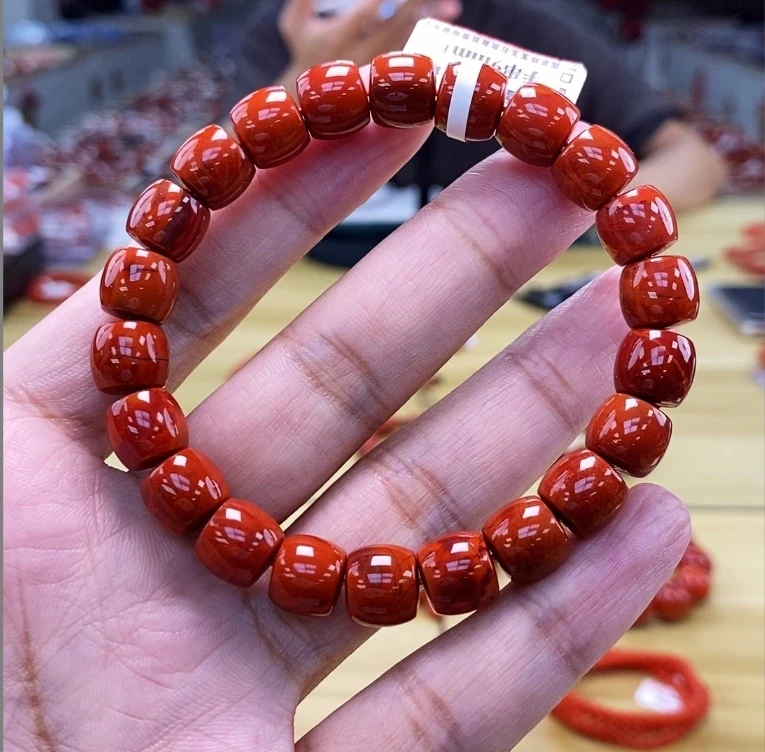 【小刘南红】瓦西南红妖牛血精工直切（云端）手串  9mm 多样性发一