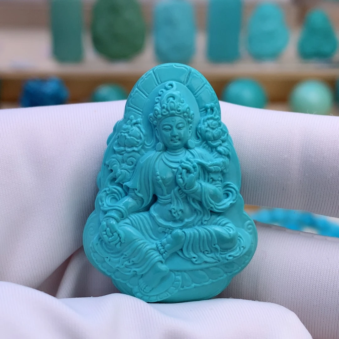 绿松石未镶嵌挂件