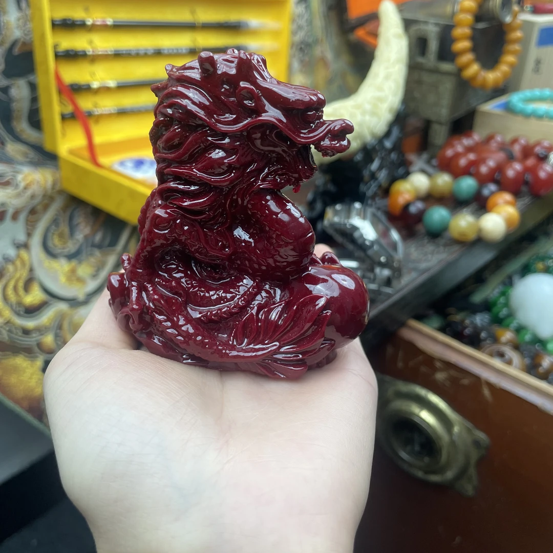含辰砂工艺品【闪购商品】朱砂辰龙摆件Z07