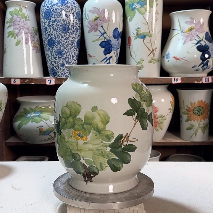 瓶冬瓜绿绿绿牡丹高27 新款新款陶瓷