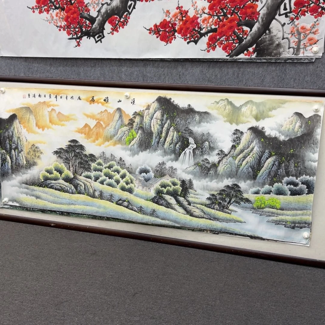 国画六尺溪山雅居山水画芯一幅