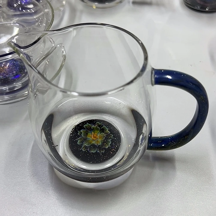 山蓝青程然蓝花公道杯