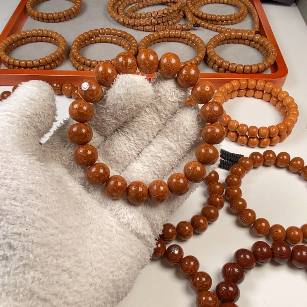 桃核手串正版红魔银标1.48