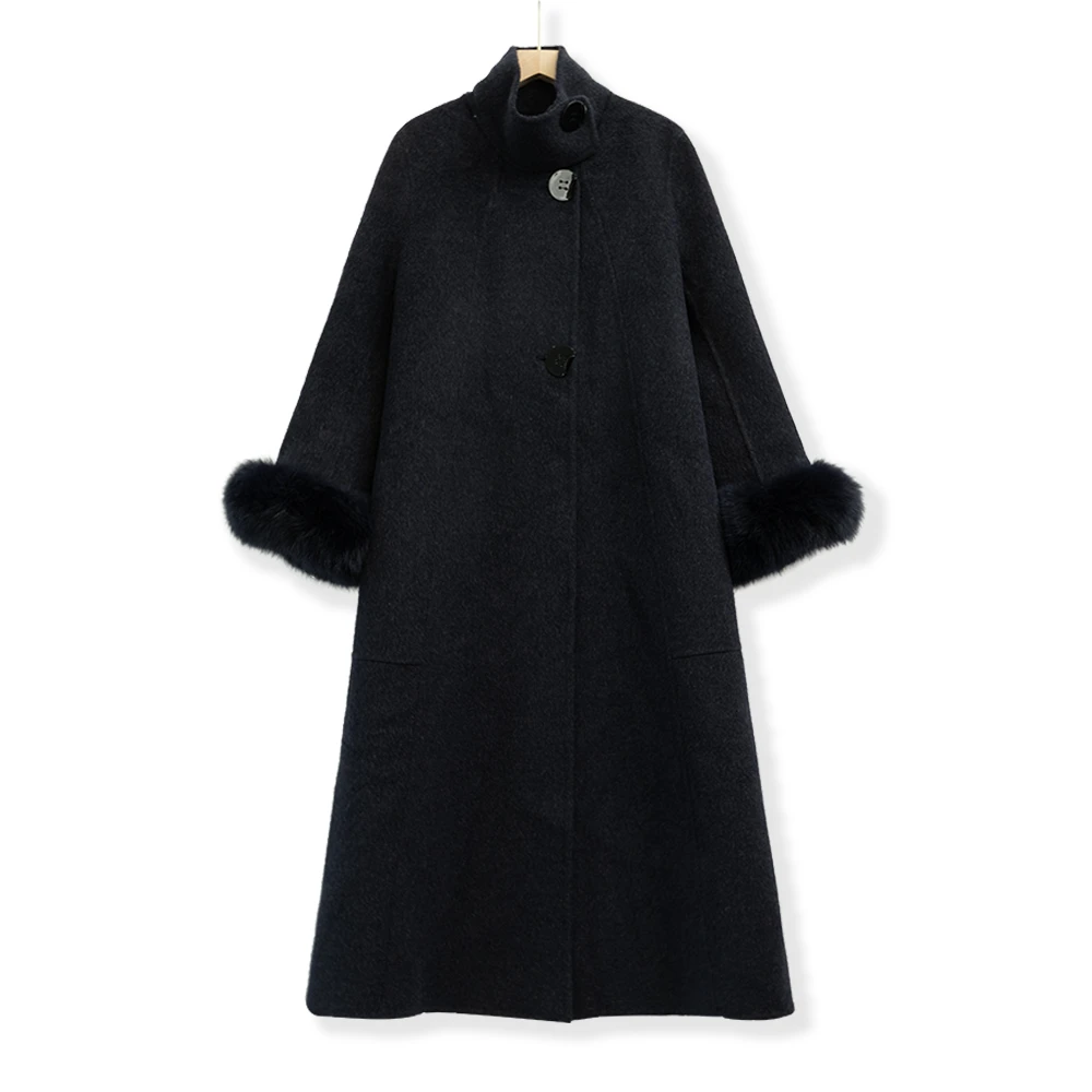 黑糖百利 轻奢原创精致长款羊毛羊绒外套1435-353-9731