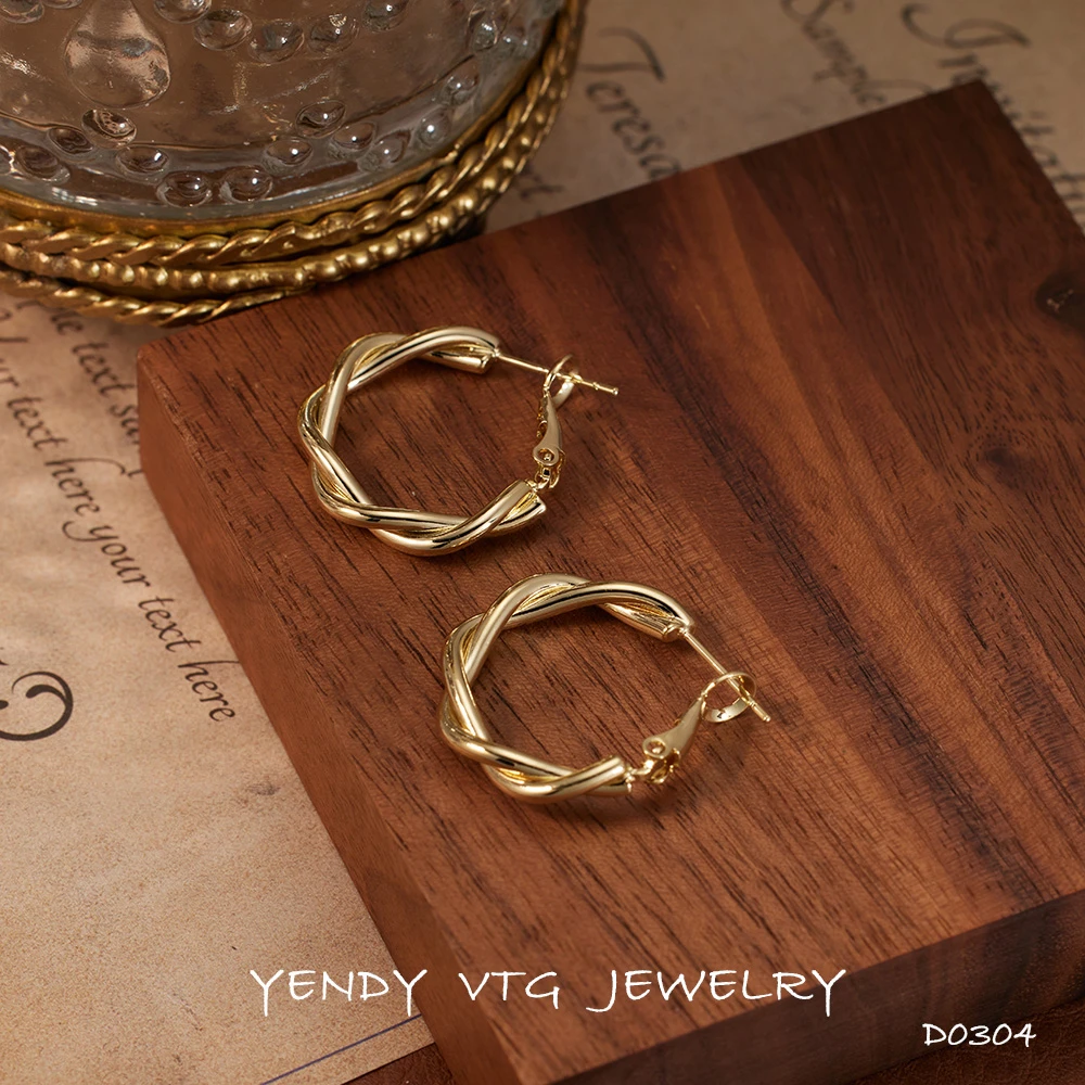 铜合金耳饰 D0304「麻花耳圈」Fried Dough Twists earring订♠ 耳环