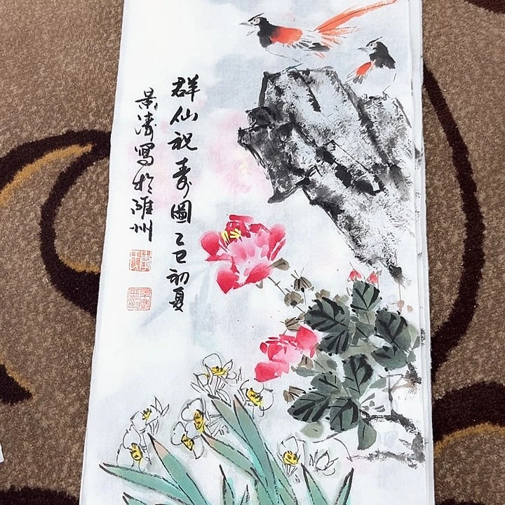 国画李景涛花鸟作品