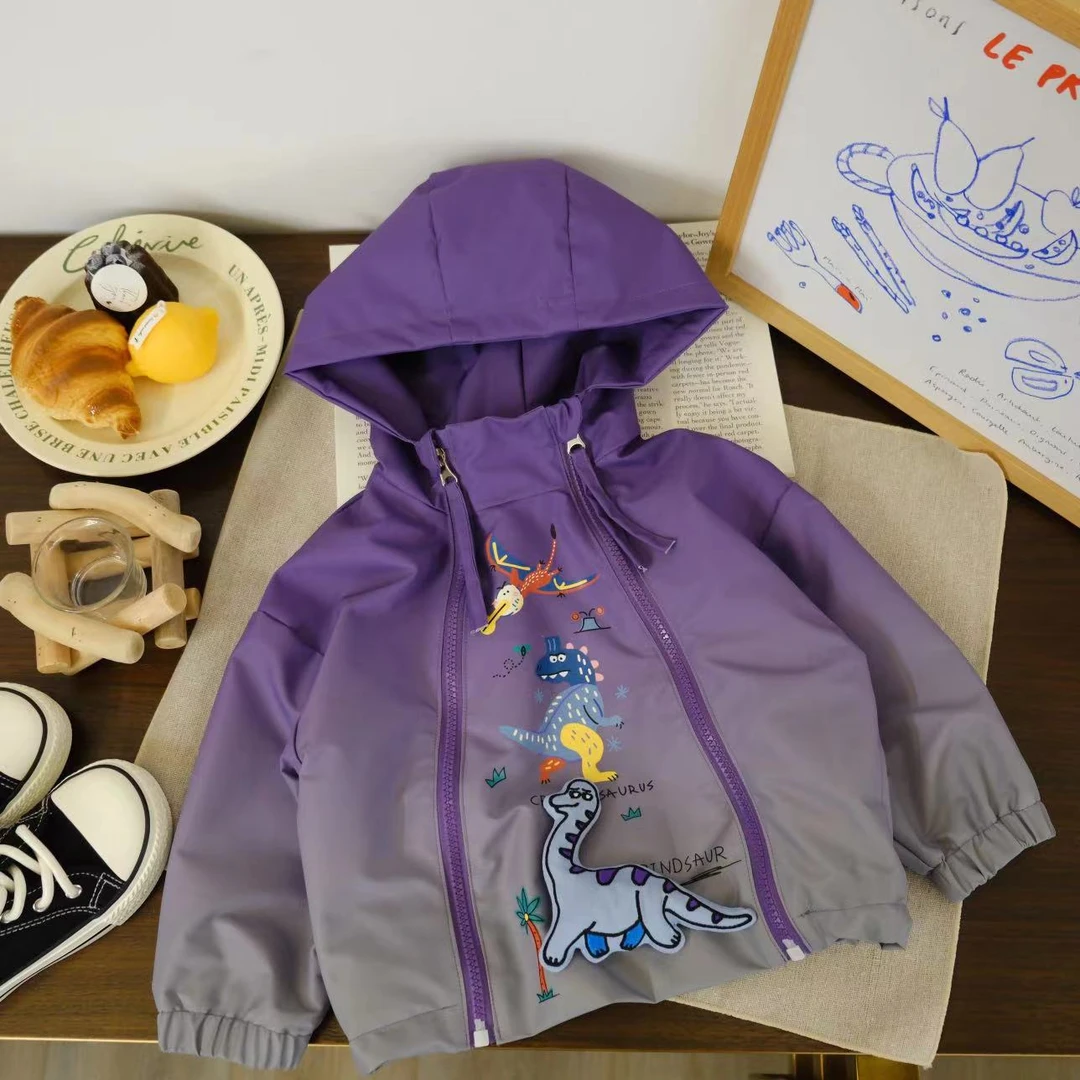 儿童春秋韩版卡通立体恐龙双拉链外套H1526