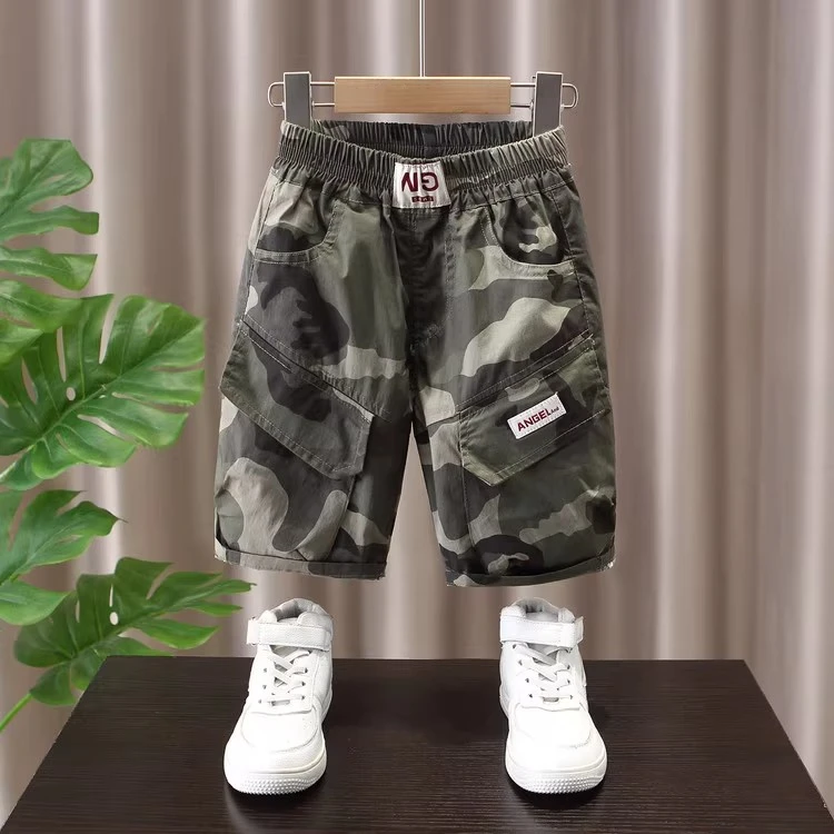 男童夏装裤子2025新款帅气薄款儿童迷彩短裤夏季小男孩休闲五分裤