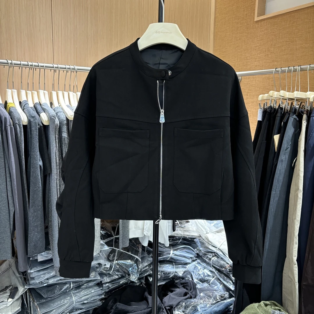 薄款休闲纯色春季街头风极简风短外套时尚宽松加厚