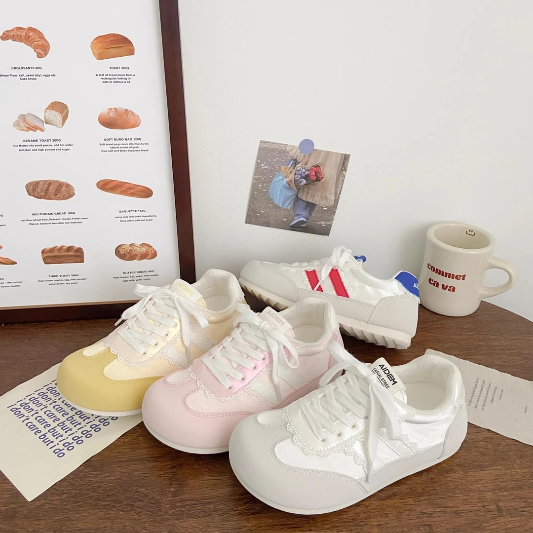 【冰丝防晒布面】丑萌芭蕾德训鞋女泡芙2025夏季新款韩版透气小白鞋