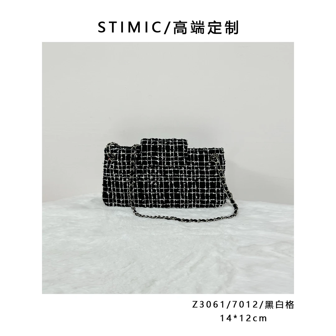 Z3061/7012/黑白格Paiyuge订制手工时尚女士单肩斜挎手提包7012