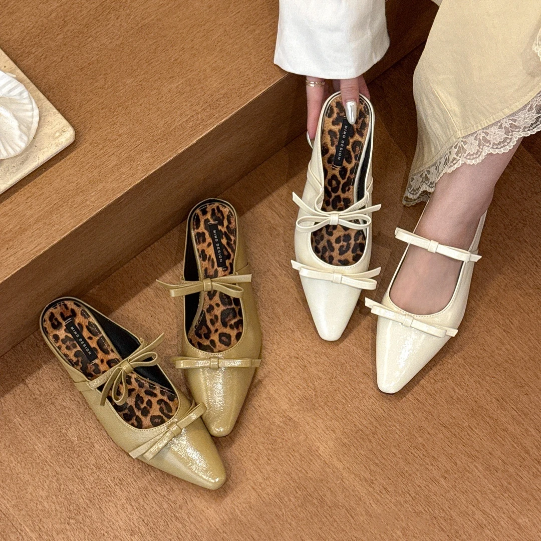 时尚百搭夏季复古法式高跟尖头气质网红春季春夏小众方头温柔低跟