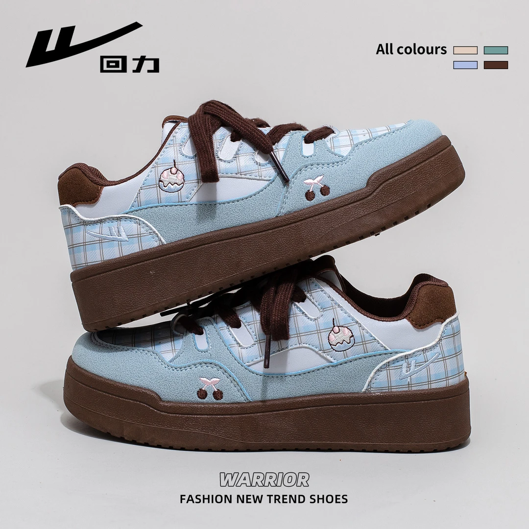 回力小白鞋女2025冬季新款复古蓝色小众板鞋软底百搭厚底休闲鞋子