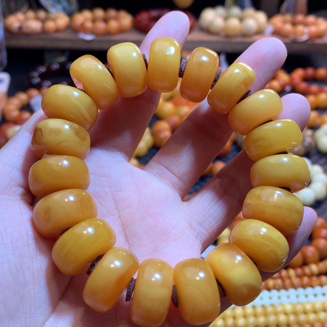 琥珀未镶嵌手链蜜蜡