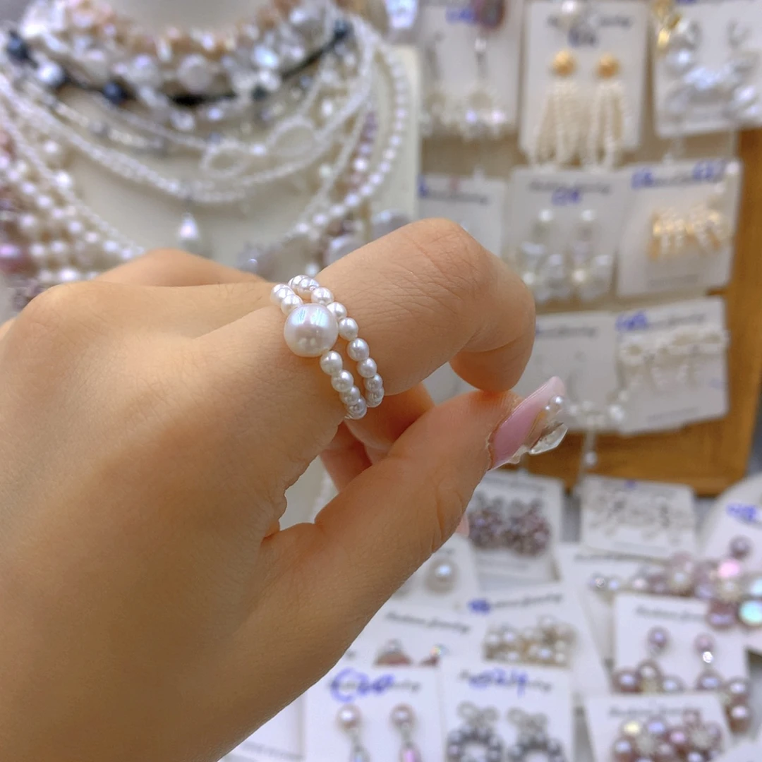 淡水珍珠耳饰银S925镶嵌