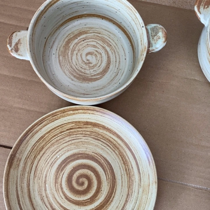 今囍陶器粗陶餐具2件