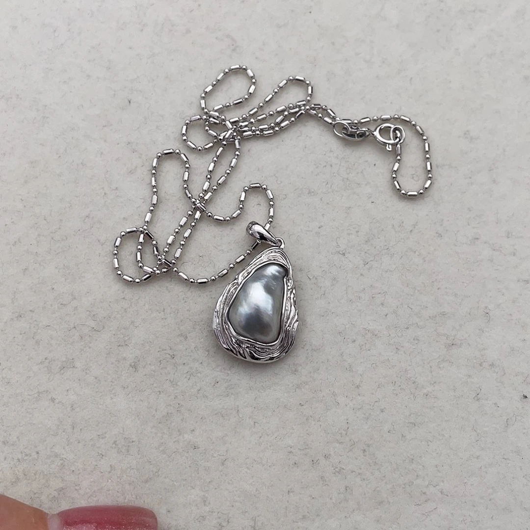 海水珍珠吊坠(赠链)银S925镶嵌_****宝