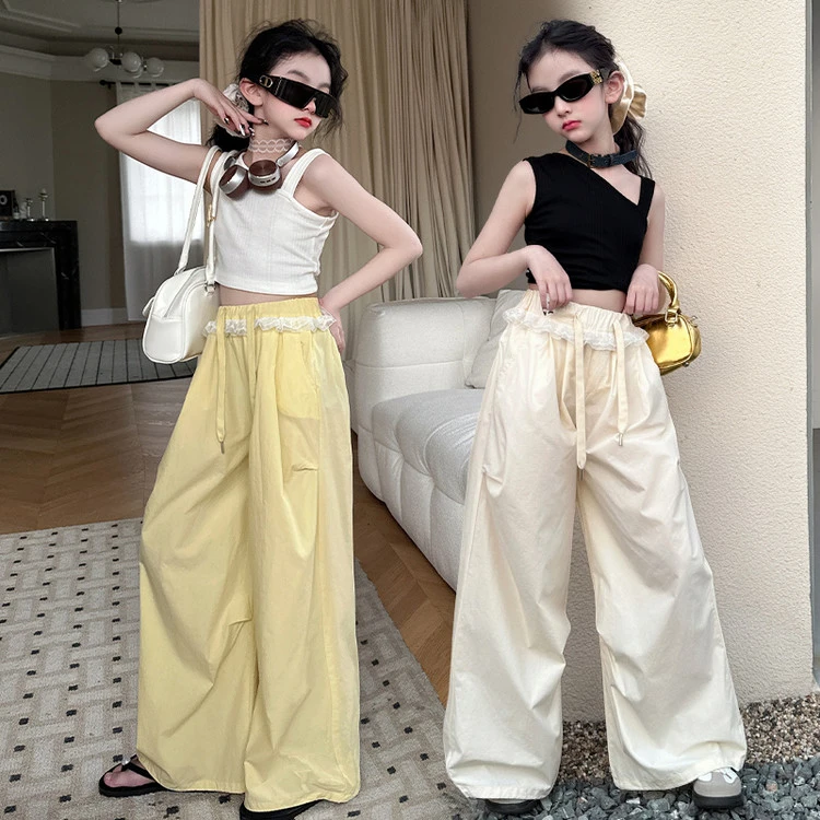 儿童裤子女2025新款春夏季女童宽松休闲裤洋气大童女孩垂感阔腿裤