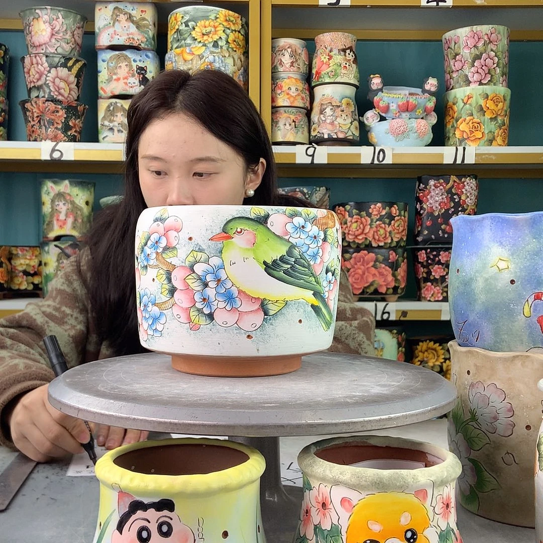 陶景德镇手工花盆734