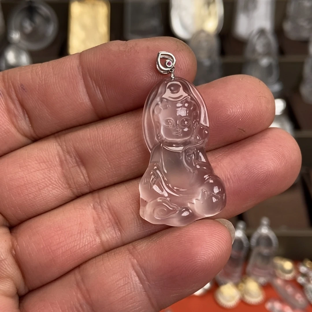 菠***萝石英质玉银S925镶嵌颈饰