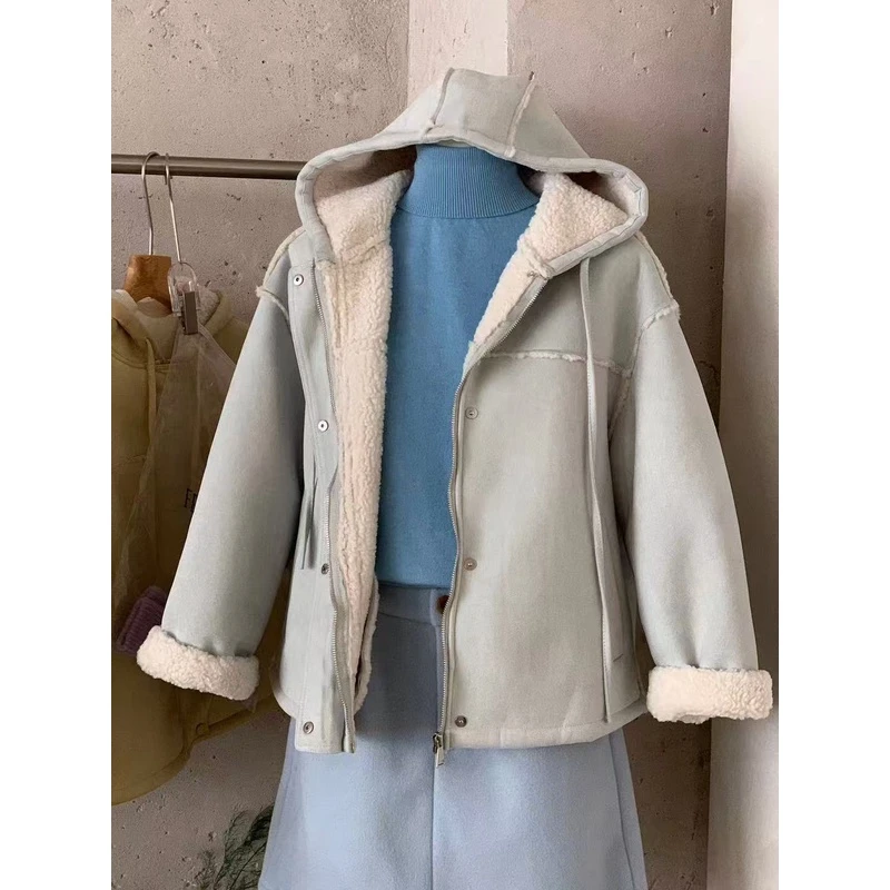 韩版冬季连帽加厚保暖外套242322