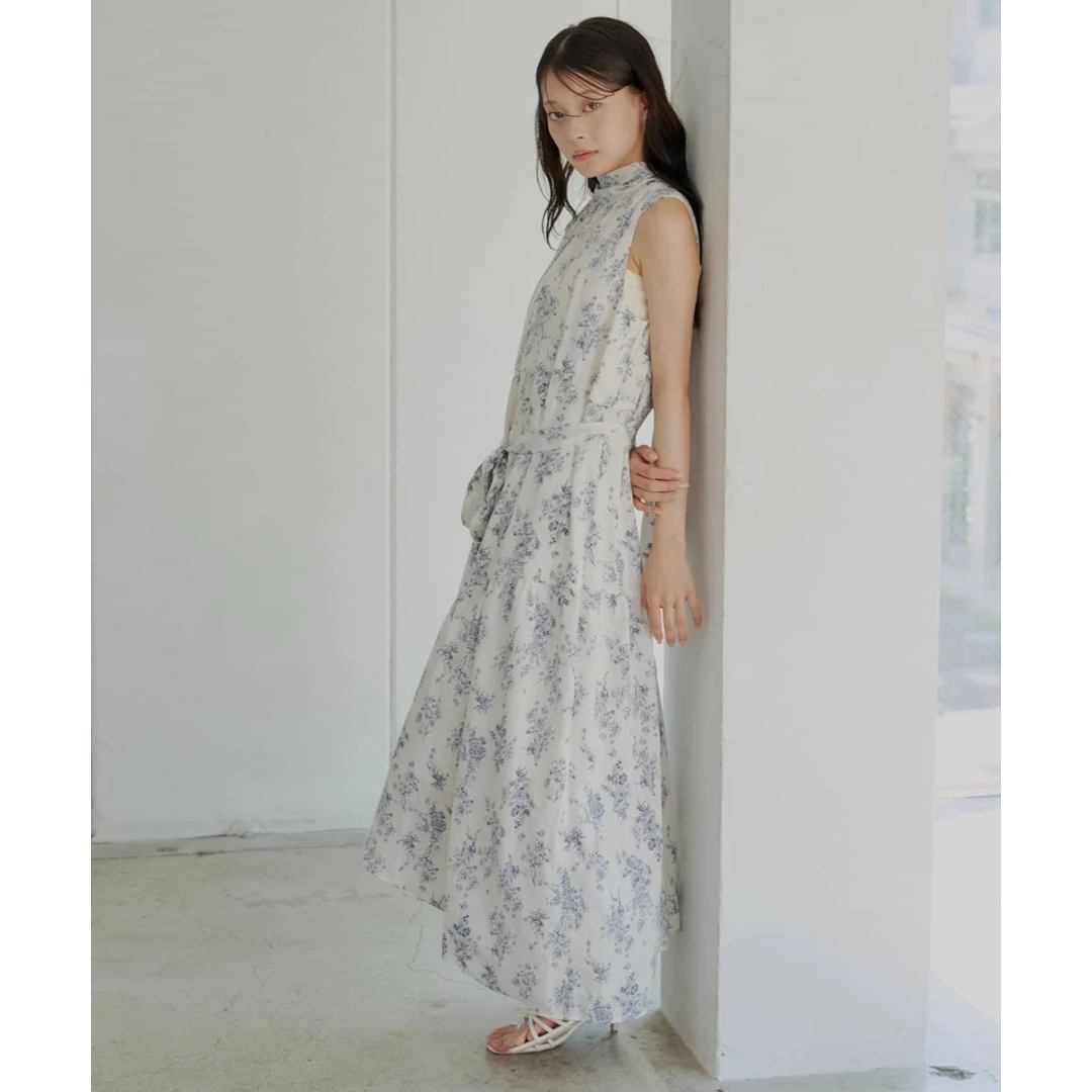 【胖虎家】夏季新款 C 气质印花时尚无袖碎花裙法式高级感连衣裙