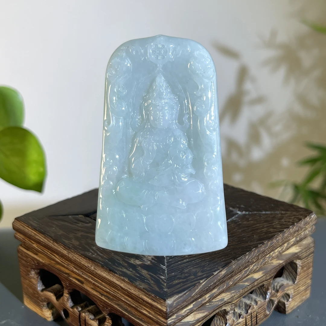 JXW08-36 天然翡翠缅甸A货 观音