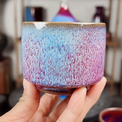 杯原矿釉手工制作钧瓷