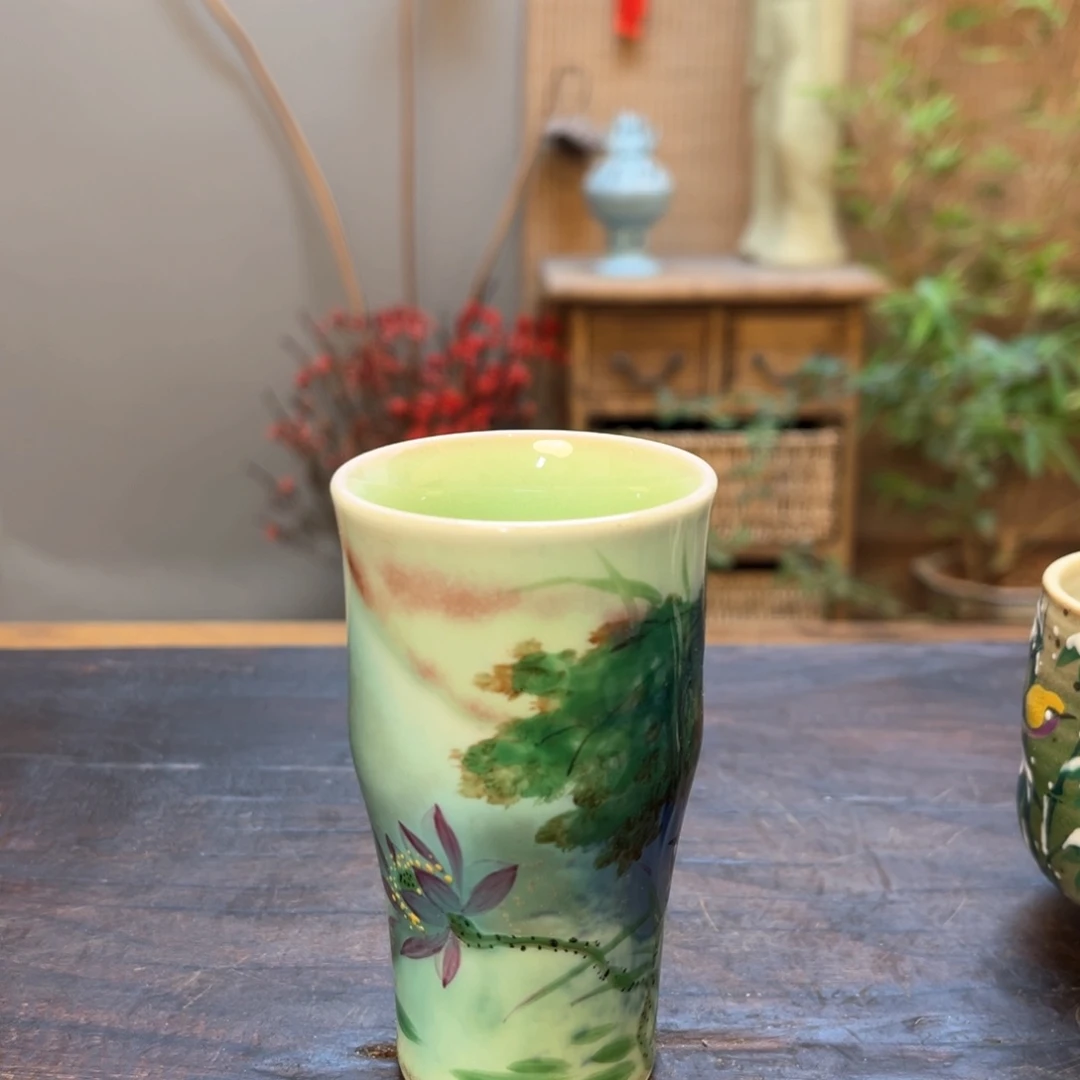 杯景德镇柴烧手绘陶瓷