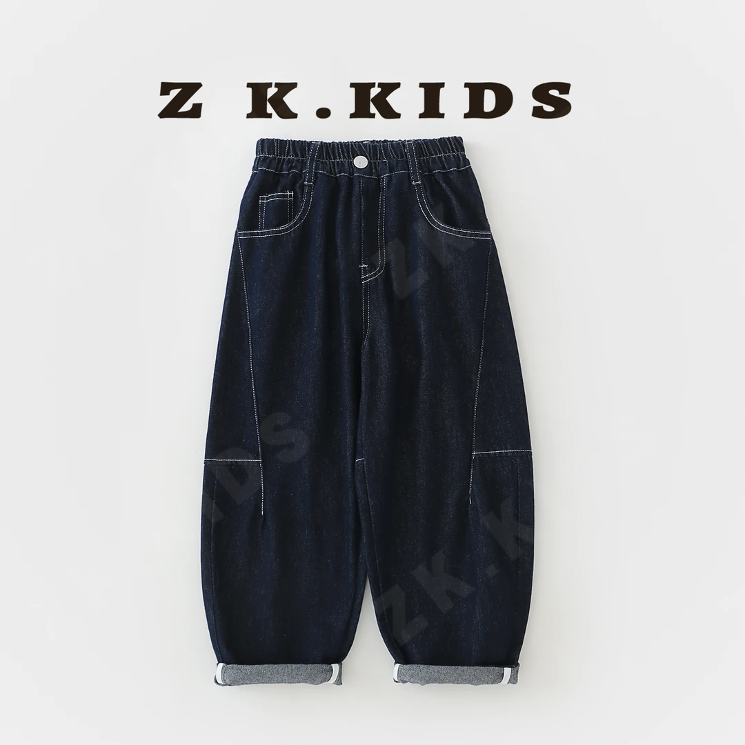 【Z&K】春季中大童休闲百搭时尚韩版宽松男童牛仔裤ZK-6211122