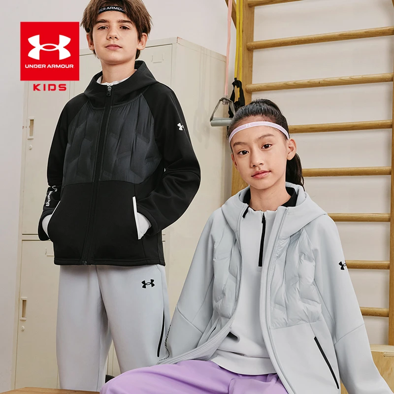 【安德玛童装】秋冬鸭绒运动外套保暖舒适连帽拼接外套4103绒冬季