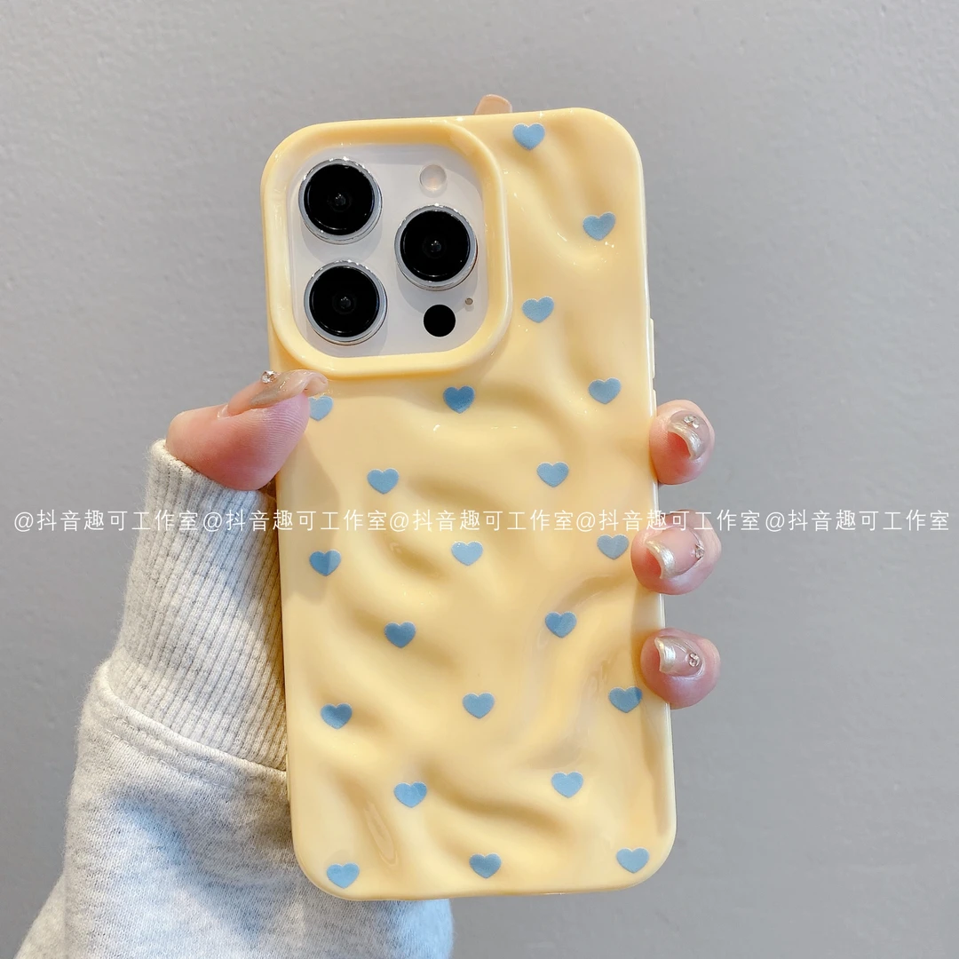 （苹果）陨石壳TPU适用iphone16pro/15/14/13/12/11潮蓝爱心手机壳
