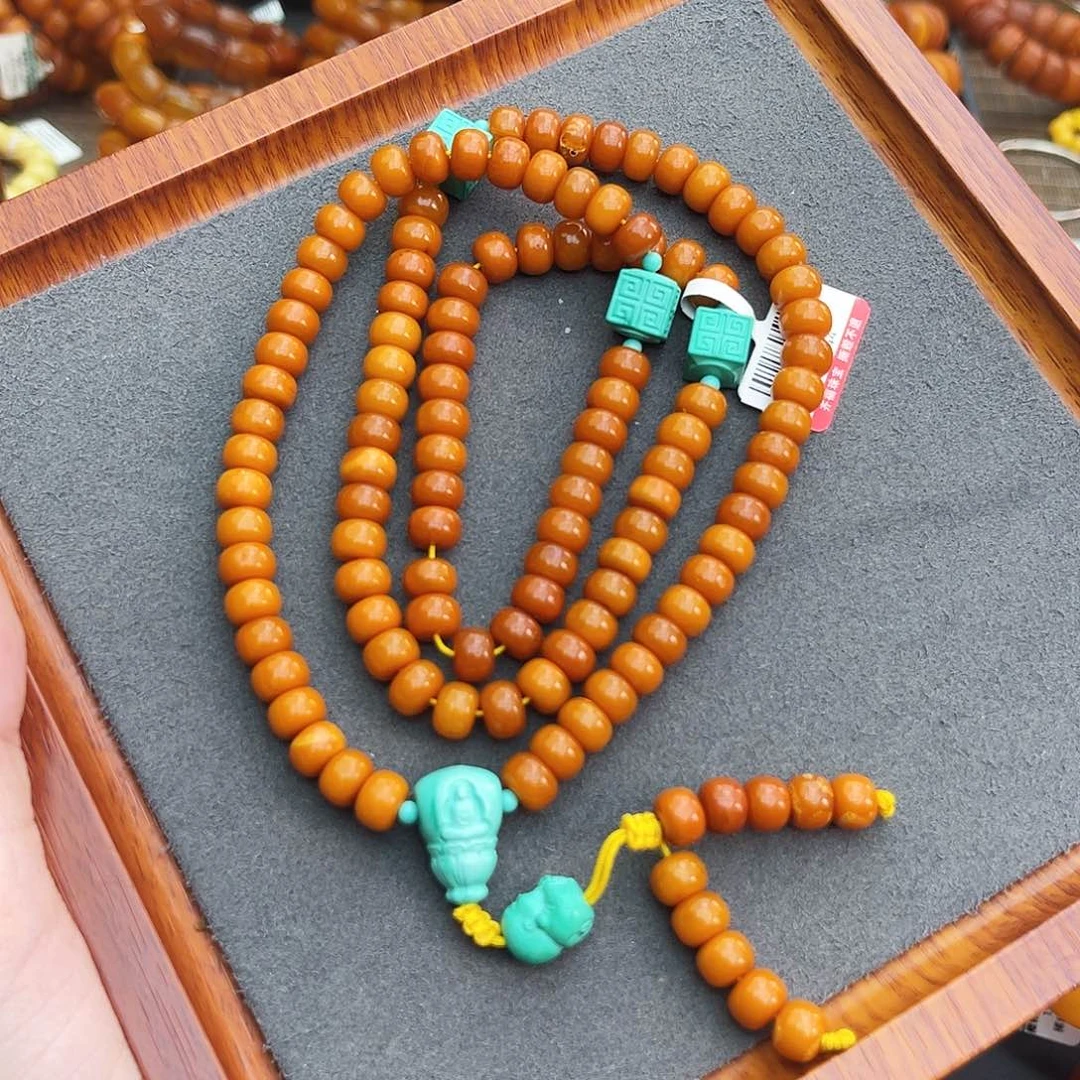 琥珀手链未镶嵌8m108 老蜡