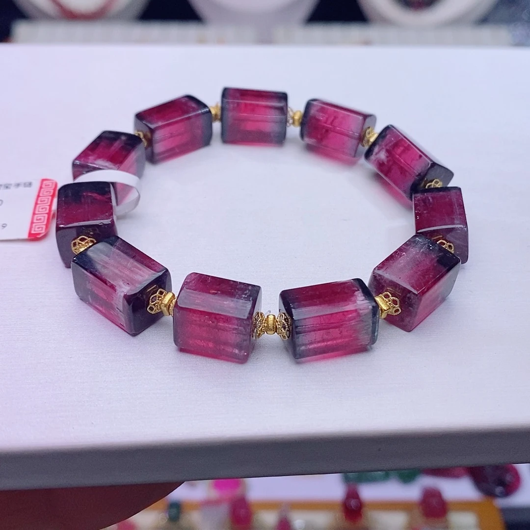 碧玺手链18K金镶嵌碧玺手链