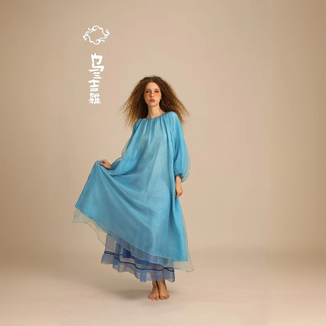 乌兰吉雅原创设计 春禾长裙