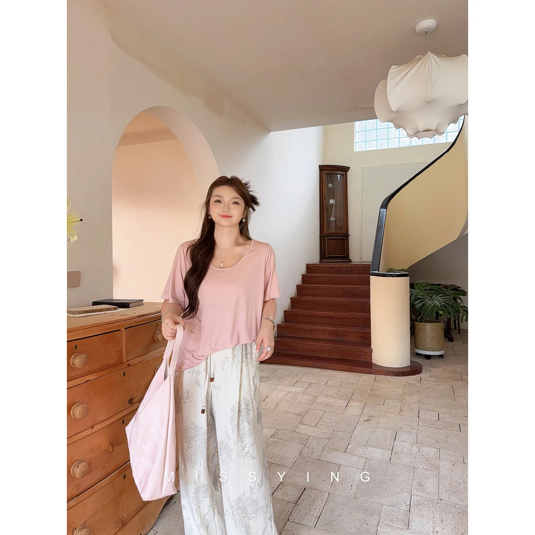 应小姐【面膜T 2.0】  微胖大码夏季韩系时尚设计感休闲气质百搭T恤