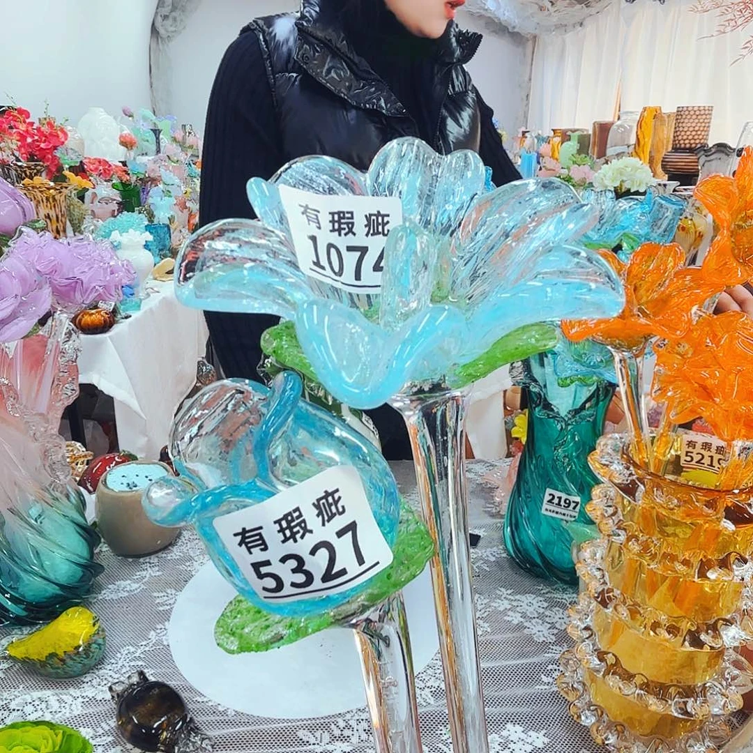 瑕疵福利不退不换琉璃花瓶花器艺术品