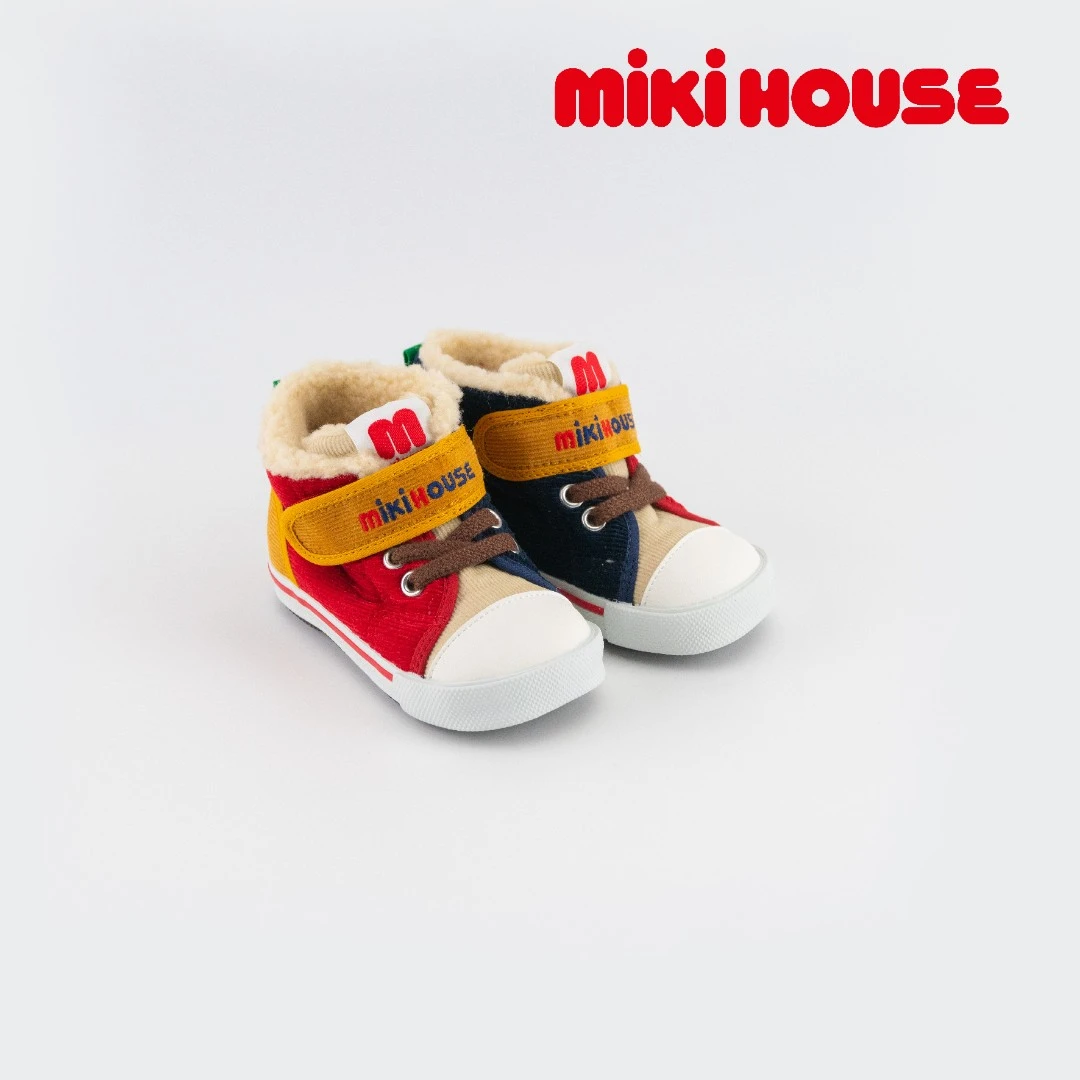 【0~9岁】一二三段冬款加绒mikihouse学步鞋棉鞋 日制 13-9306-491