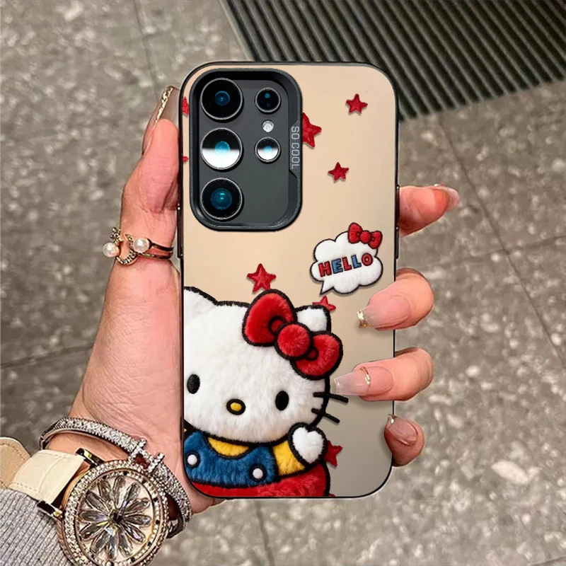 招呼KT猫适用三星s30手机壳s25新款s24磨砂彩银S23fe防摔s22外壳