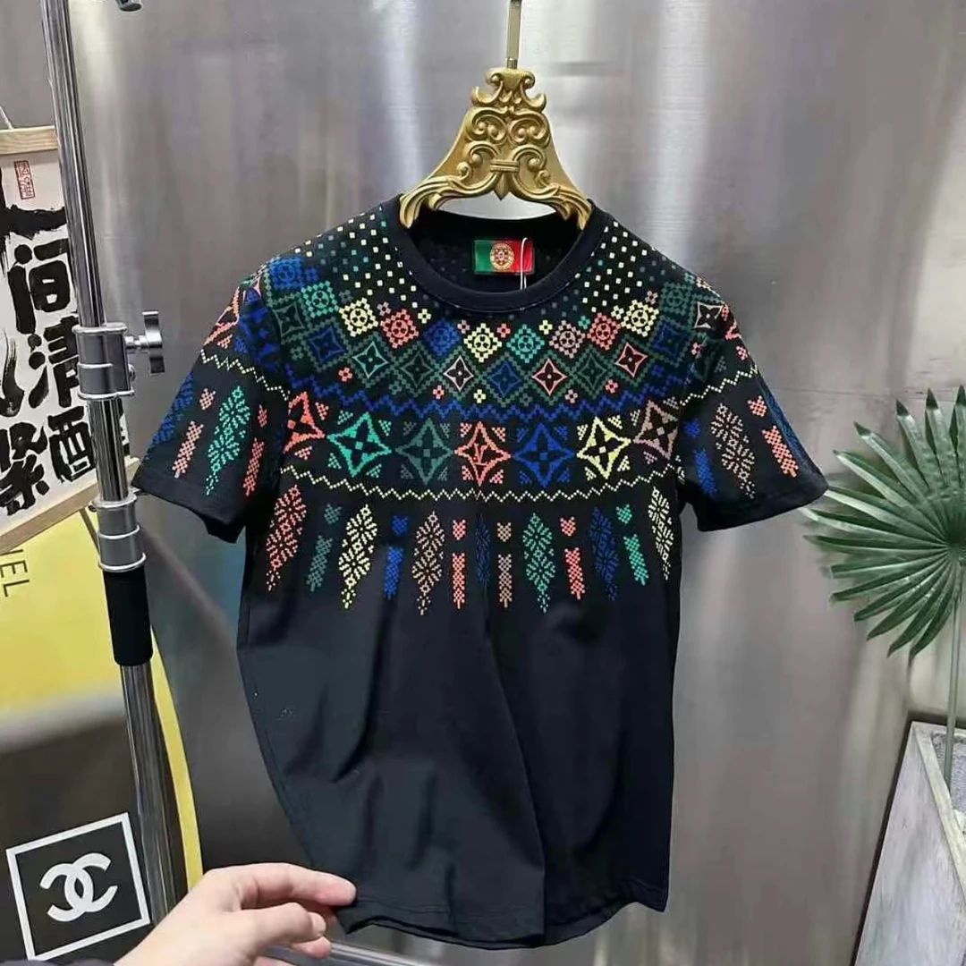 短袖男款爆款2025新款男士时尚潮流宽松短袖休闲圆领百搭美式t恤