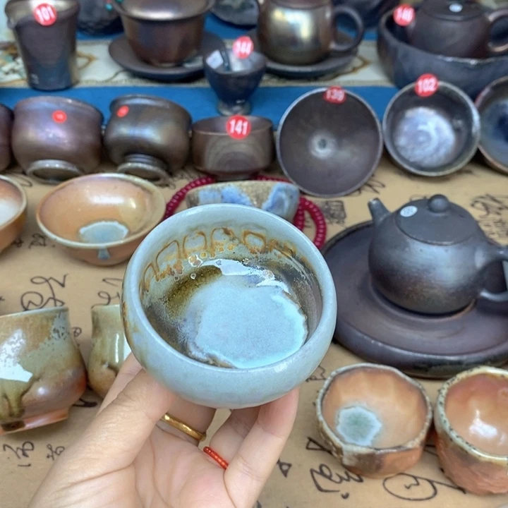 杯子全手工纯柴烧裸烧茶杯