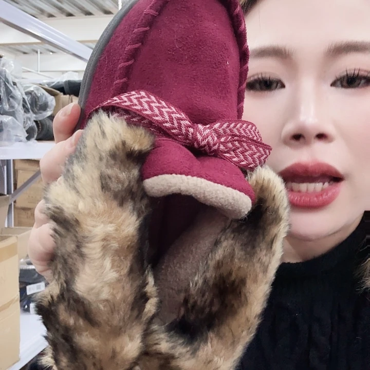 棉化纤微瑕红色蝴蝶结包跟39码