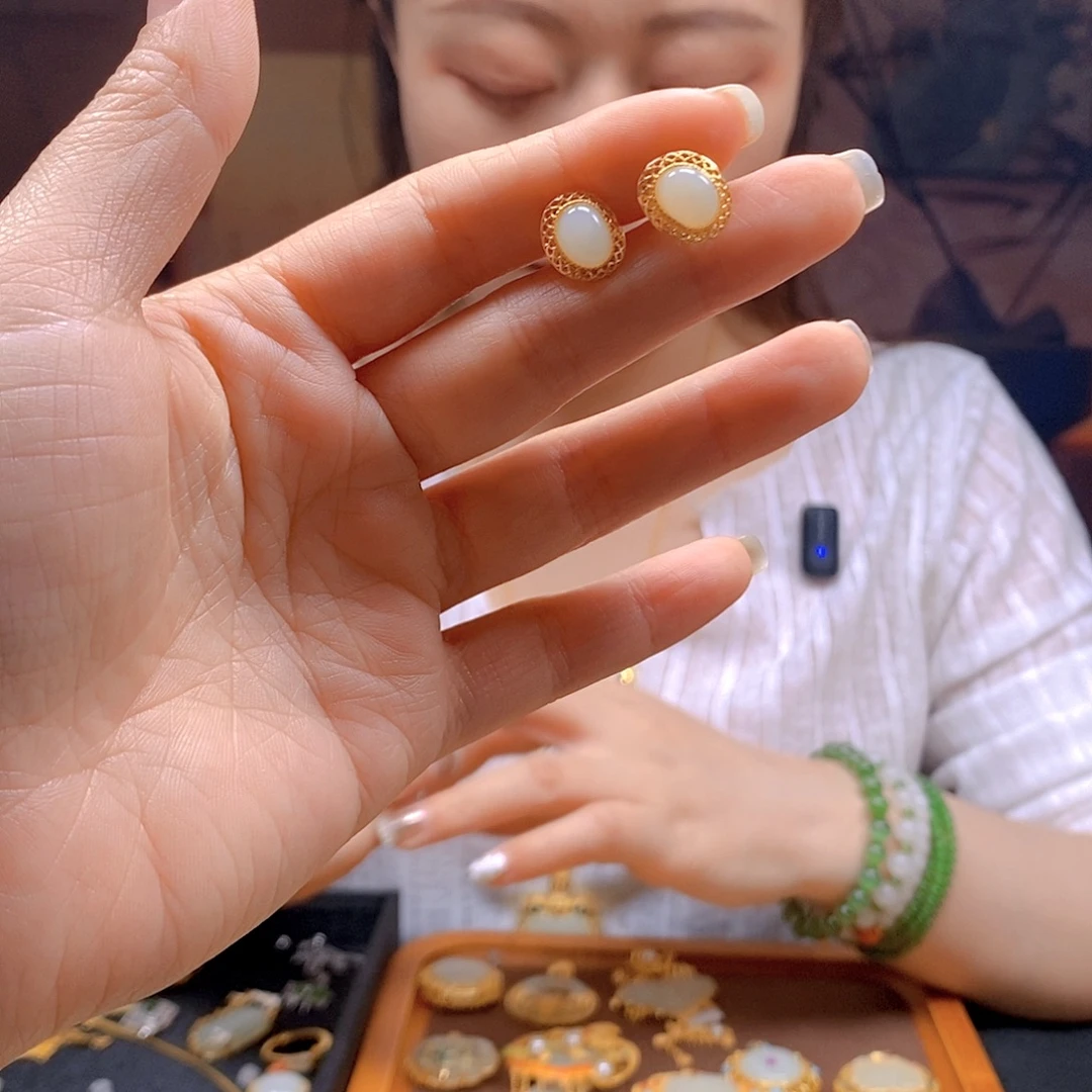 和田玉银S925镶嵌颈饰