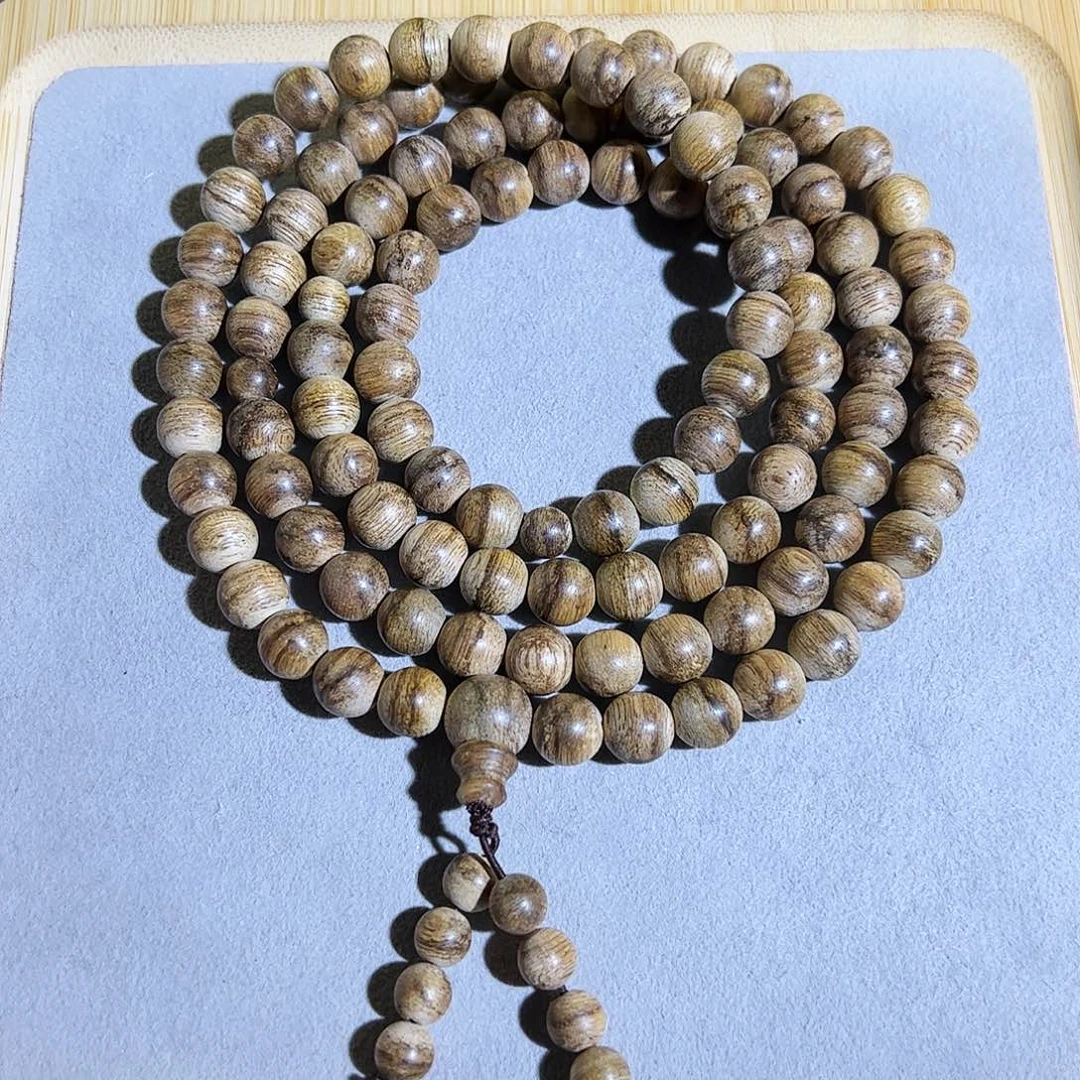 沉香手串天然达拉干虎斑老料0.9多圈 奶香透凉 味道控